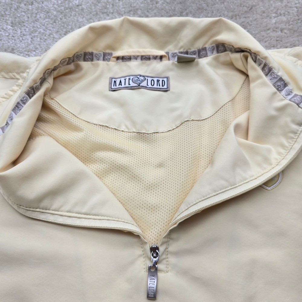 Kate Lord Womens Yellow Pullover Windbreaker Jacket Quarter Zip‎ Size Medium